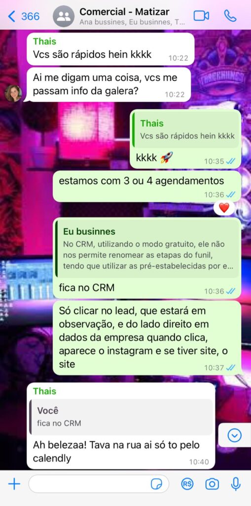 Matizar - 3 reuniões no primeiro dia
