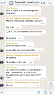Venda - Growth ecommerce - ecommerce - maior ticket já vendido por ele