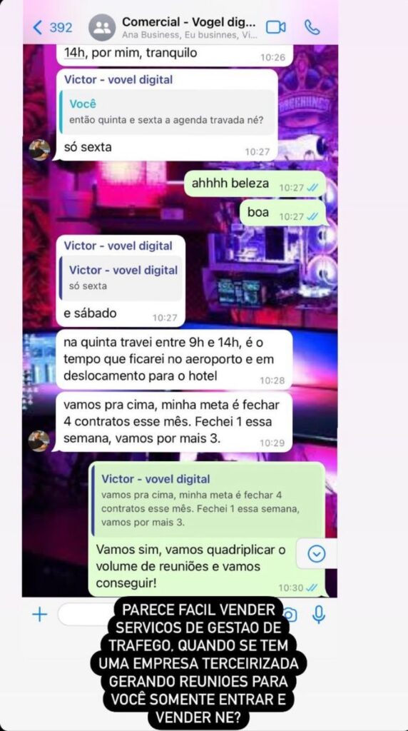 Vogel - Venda e busca da meta de 4 vendas -